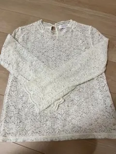 【LOWRYS FARM】総レースブラウス ホワイト 長袖 Mさいず　春