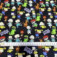 ラグラッツ 生地 綿 145×50 ブラック ニコロデオン