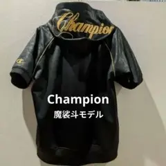 セール★Champion 魔裟斗 フード付き ブラックジャージ　黒金