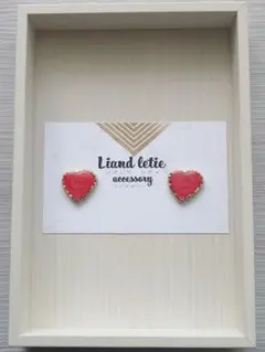 Red♡ハートピアス/イヤリング◆NO.0045◆Liand letie◆