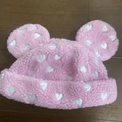 美品　ディズニー　パルパルーザ　なかよしクラブ　ハート柄　ボアキャップ