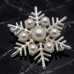MIKIMOTO ミキモトアコヤパール スノーフレーク 雪の結晶 ブローチ