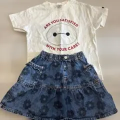 110サイズ デニムスカートとTシャツセットのサムネイル