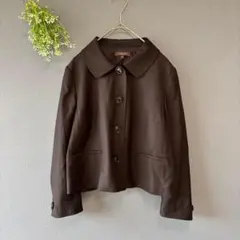 トータリエ［M］新品タグ付◎日本製◎七分袖ショート丈ラウンドカラージャケットのサムネイル