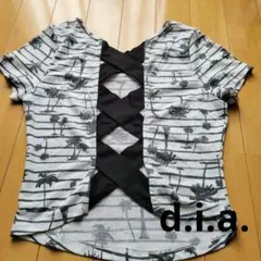 d.i.a. ストライプ ヤシの木 半袖Tシャツのサムネイル