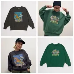 新品未開封　【WEB限定】Vintage likeスウェットアサプロ　緑　黒のサムネイル