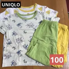 UNIQLO パジャマ　上下セット 100 イエロー　グリーン