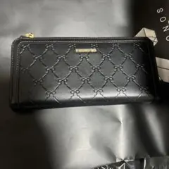 ブラック合成皮革長財布　samantha vega