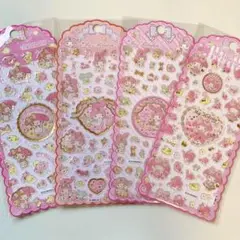 ２４時間以内発送【海外公式ライセンス品】サンリオ　ぷっくりシール　４枚セット