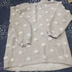 トゥーブロ　ボア　プードル　水玉　ドット　チュニック　長袖　M