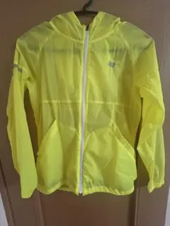 蛍光イエロー フード付きウィンドブレーカー
