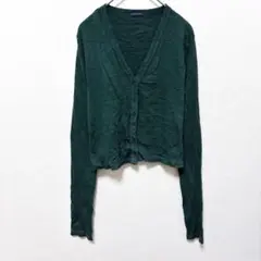 【イタリア製】 Brandy Melville リブカーディガン ダークグリーン