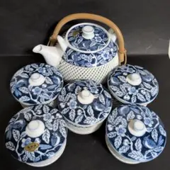 網目透かし　湯呑　急須　セット　未使用品　茶器　有田焼　琴峰