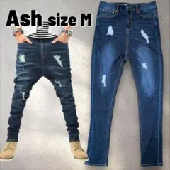 極美品 Ash サルエルパンツ デニム M メンズ スキニー ダメージ ジーンズ