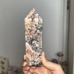 クレイジーレースアゲート ポイント タワー bigサイズ 天然石 376g