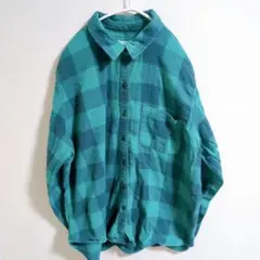 Universal Thread ターコイズチェック長袖シャツ M