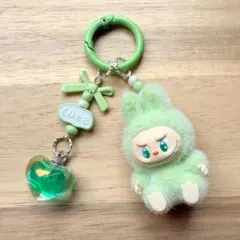 ⑧ ラブブ キーホルダー ミニ 新品 ぬいぐるみ キーリング グッズ グリーン