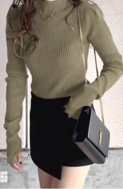 GRL新品サムホール付きロングスリーブニットトップス