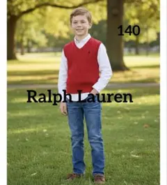 【極美品✨】ポロラルフローレン ケーブルニット　ベスト　赤　140 S