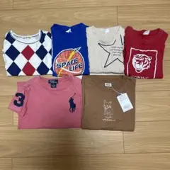新品含む♪長袖カットソー120cm 半袖Tシャツサイズ5y&130 計6枚セット