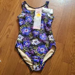 AQESP 紫色花柄 ワンピース水着 Lサイズ