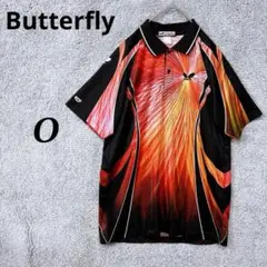 4025. バタフライ 卓球 ユニフォーム XL 黒 赤 日本製 ゆるだぼ 派手