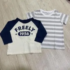 ロンT Tシャツ 2枚セット 80㎝　90cm 長袖 半袖 ボーダー 無印良品
