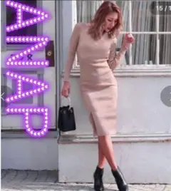 ANAPニットタイトワンピース ストレッチ カシュクールタワンピース
