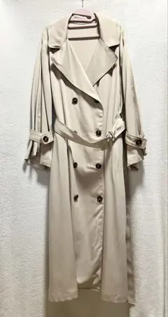 GRL ベルト付きバックフレアトレンチコート[ze578]Lサイズ オフベージュ