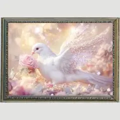 Ｐ1732 祝福の鳩　愛と癒しの光　【開運•風水•絵画風•ヒーリングアート】