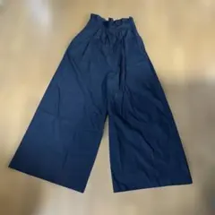 ネイビー ハイウェストワイドパンツ