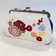 新品 刺繍入り和装用バッグ ちりめん地 振袖用 訪問着 小紋 無地