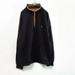 【極美品】ハッシュパピー ハーフジップ スウェット L チャコール コーデュロイ