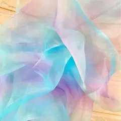 【約50x140】グラデーションオーガンジー生地　在庫ブルーパープルのみ