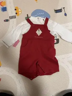 【本日限定】BURBERRY 赤ロンパース、白Tシャツセット