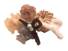 大人可愛い 韓国 ヘアアクセサリー 5点セット シュシュ ヘアクリップ ヘアゴム