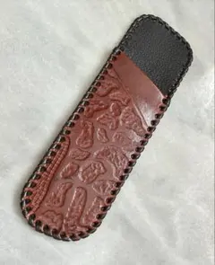 レザー製エンボス　ペンケース