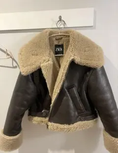 ZARA ブラウン ショートムートンコート　サイズXS