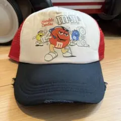 【古着】m&m’s エムアンドエムズ　メッシュキャップ　ダメージ加工　トラッカーのサムネイル