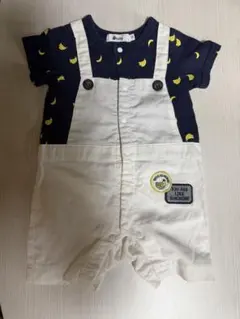 BEBE ebabyロンパース 70cm バナナ柄 半袖 カバーオール ベビー服