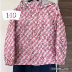 140 女の子 スキーウェア ピンク リボンのサムネイル