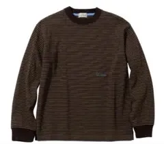 【新品】 L.L.Bean ユニオン・ロングスリーブ・ストライプ・ティ ブラウン