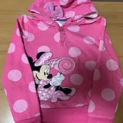 ミニーマウス フード付きパーカー ピンク
