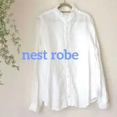 美品】nest Robeネストローブ＊リネン 重ね襟 チュニック ブラウス