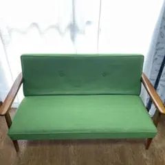 カリモク60　Kチェア　2シーター　タープグリーン　カリモク