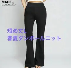 未使用　ダークエンジェル　フレアパンツ　春夏　ダンボールニット　短め丈L