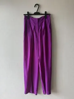 パープル ハイウエスト スラックス