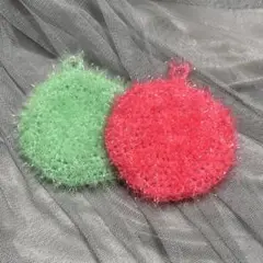【ハンドメイド】韓国スセミ丸型タワシ　2個セット
