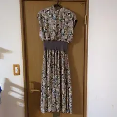 花柄ノースリーブロングワンピース美品