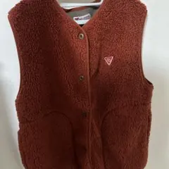 coen オレンジ　フリースベスト　ファーベスト　古着